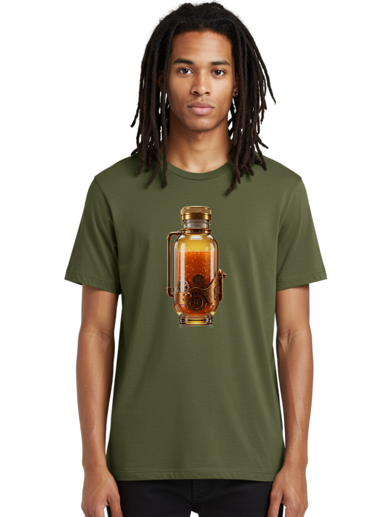 Steampunk-Jar Men'S Graphic Tee, 100% Cotton, Comfortable Casual Summer Wear, Machine Washable, Vintage Camera, Old Camera, Antique Camera, Black Camera, Classic Photography, Photography Equipment, Nostalgic Device, Film Camera, Camera Art Bao926
