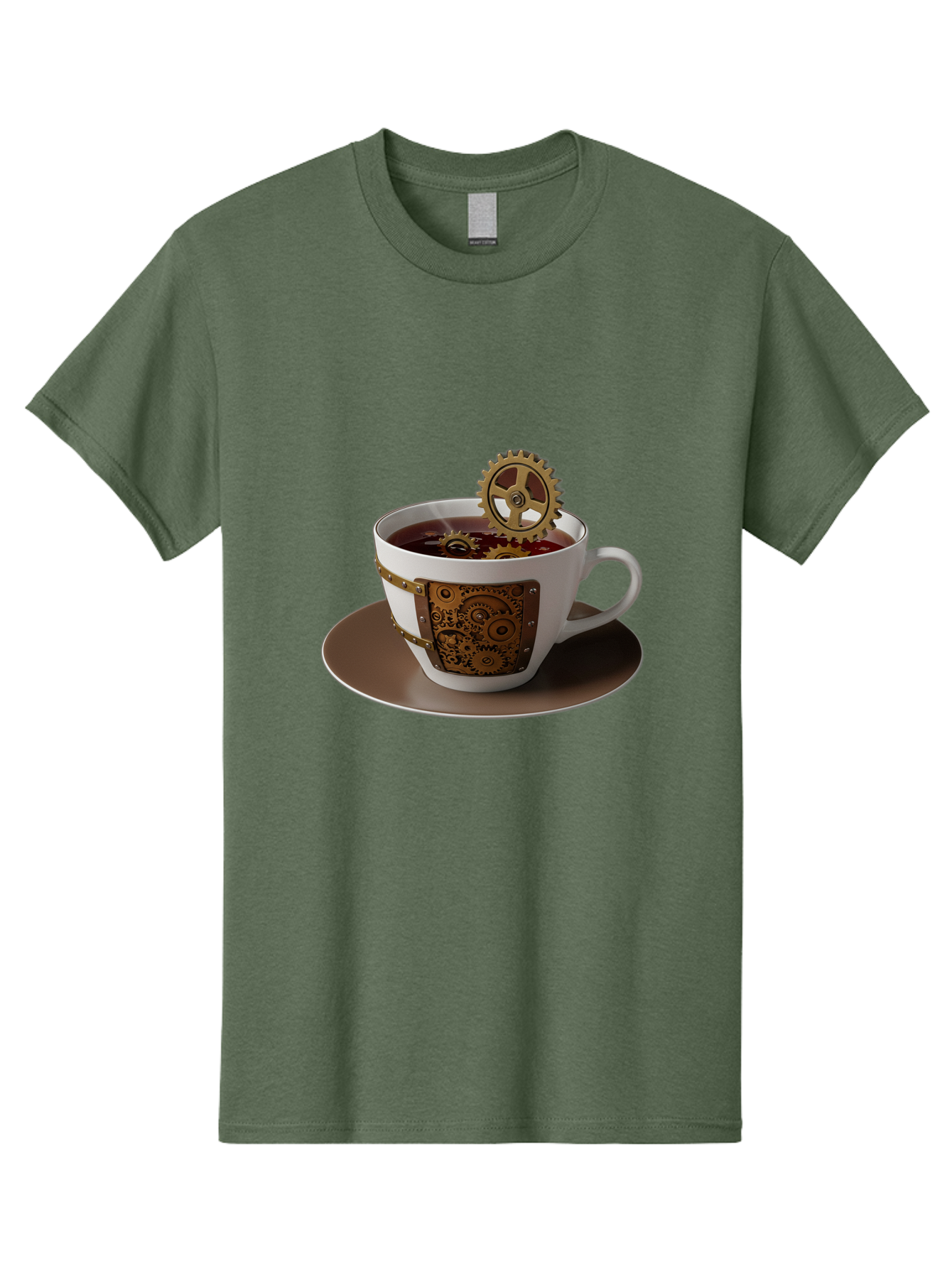 Steampunk-Tea-Cup Men'S Graphic Tee, 100% Cotton, Comfortable Casual Summer Wear, Machine Washable, Vintage Camera, Old Camera, Antique Camera, Black Camera, Classic Photography, Photography Equipment, Nostalgic Device, Film Camera, Camera Art Bao928