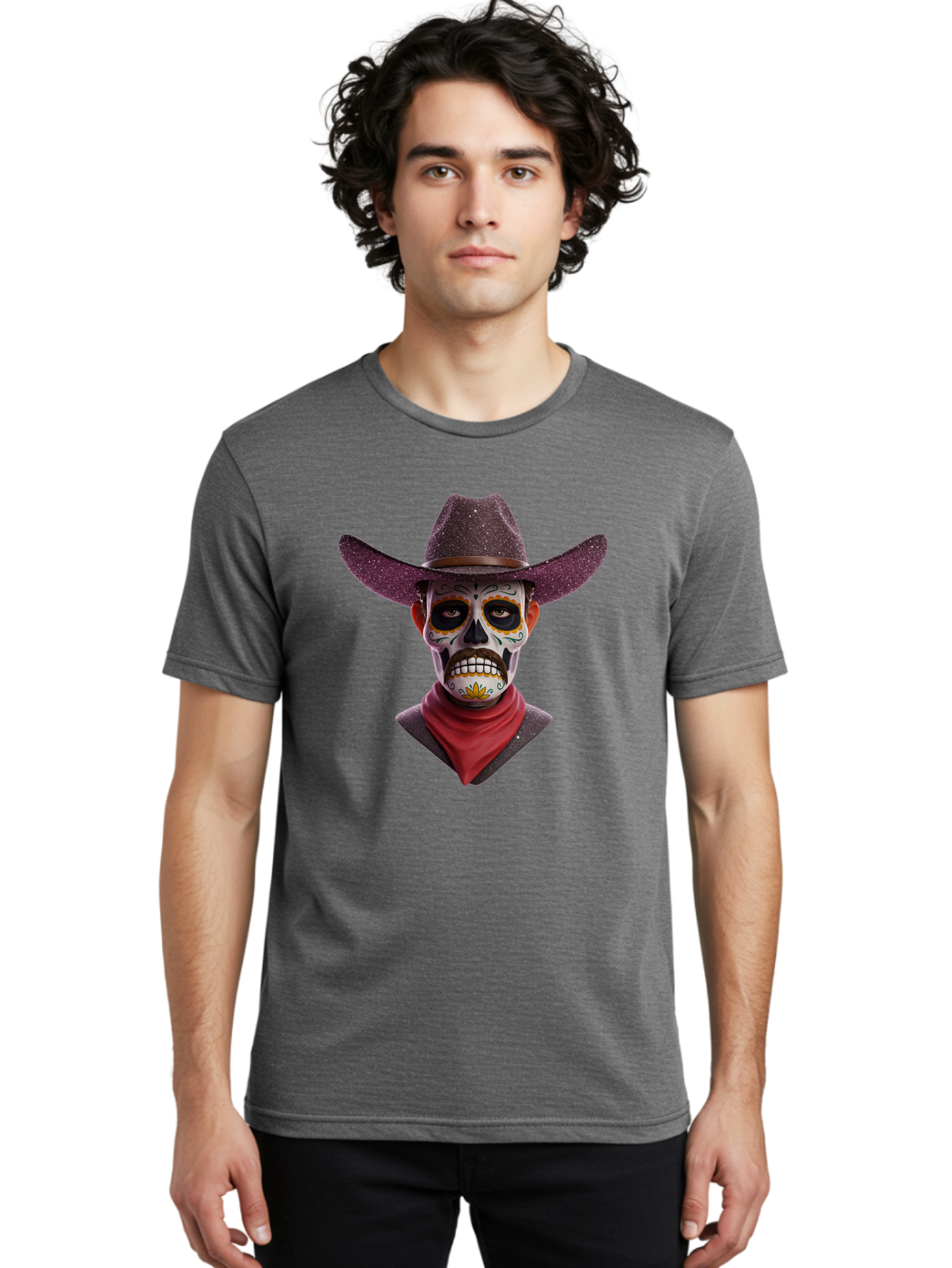 Sugar-Skull-Cowboy Men'S Graphic Tee, 100% Cotton, Comfortable Casual Summer Wear, Machine Washable, Vintage Camera, Old Camera, Antique Camera, Black Camera, Classic Photography, Photography Equipment, Nostalgic Device, Film Camera, Bao931