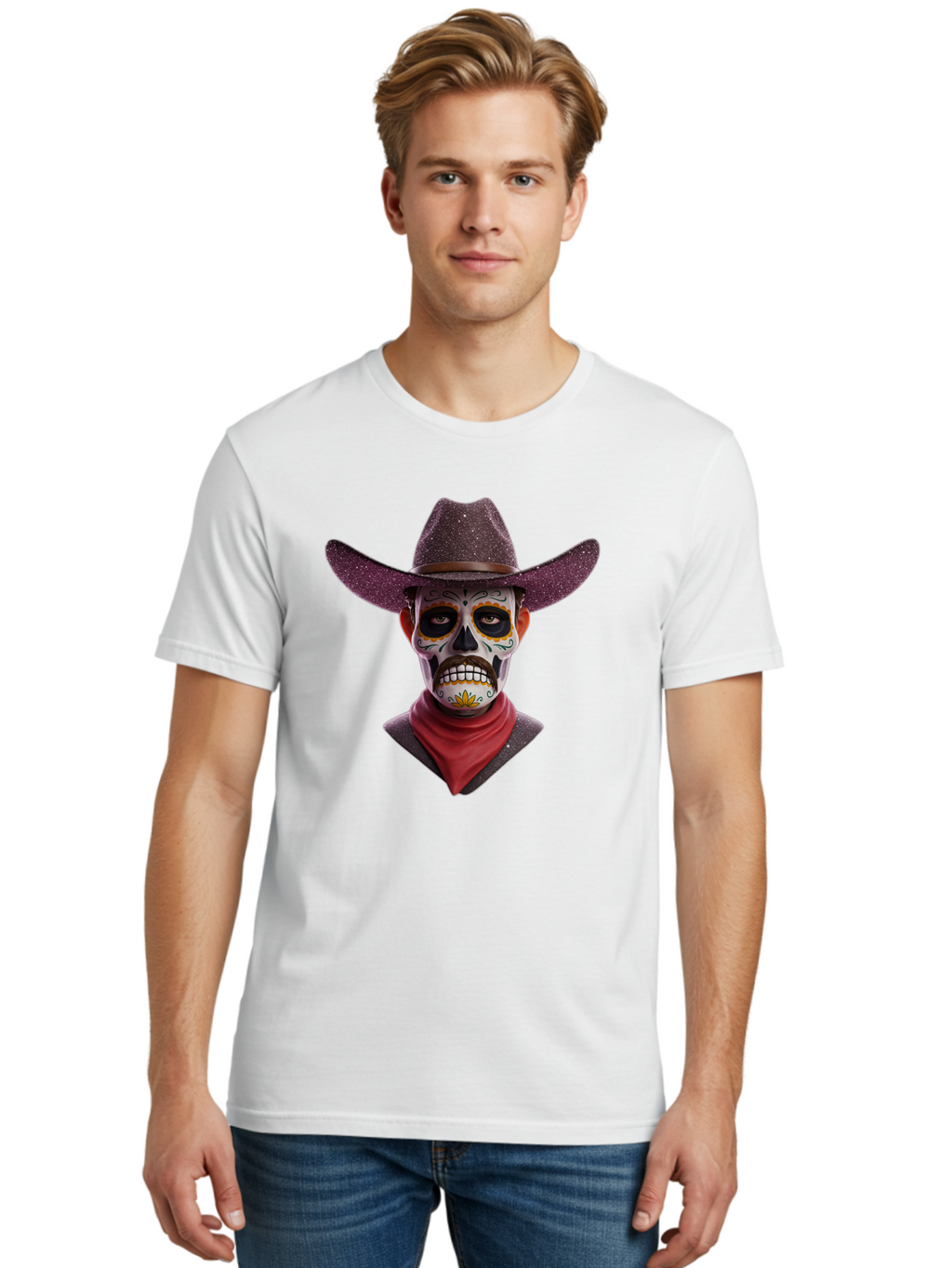 Sugar-Skull-Cowboy Men'S Graphic Tee, 100% Cotton, Comfortable Casual Summer Wear, Machine Washable, Vintage Camera, Old Camera, Antique Camera, Black Camera, Classic Photography, Photography Equipment, Nostalgic Device, Film Camera, Bao931