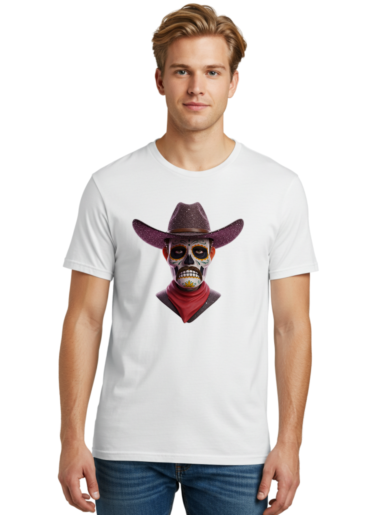 Sugar-Skull-Cowboy Men'S Graphic Tee, 100% Cotton, Comfortable Casual Summer Wear, Machine Washable, Vintage Camera, Old Camera, Antique Camera, Black Camera, Classic Photography, Photography Equipment, Nostalgic Device, Film Camera, Bao931