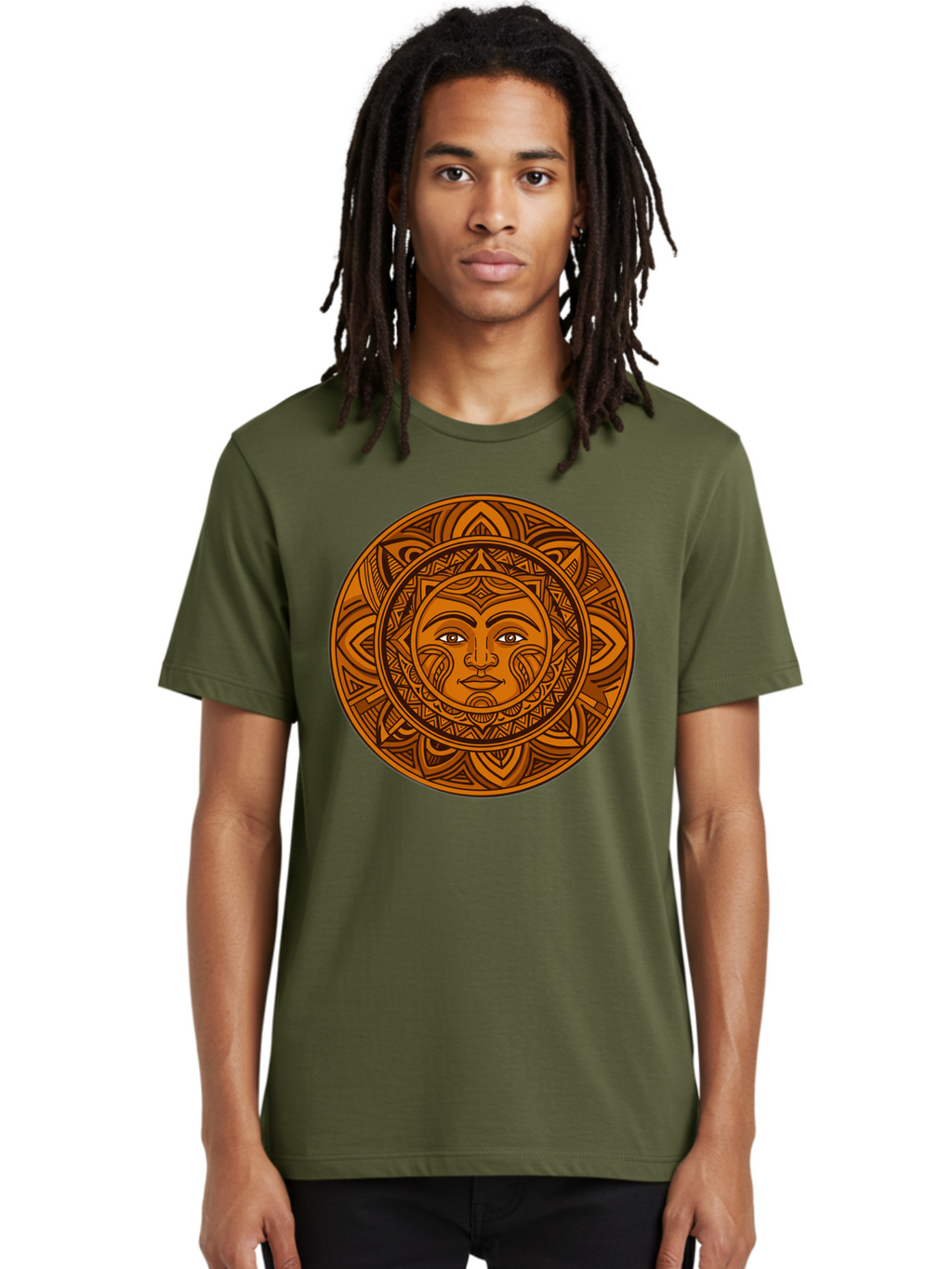 Sun-Face-Mandala Men'S Graphic Tee, 100% Cotton, Comfortable Casual Summer Wear, Machine Washable, Vintage Camera, Old Camera, Antique Camera, Black Camera, Classic Photography, Photography Equipment, Nostalgic Device, Film Camera, Camera Art Bao933