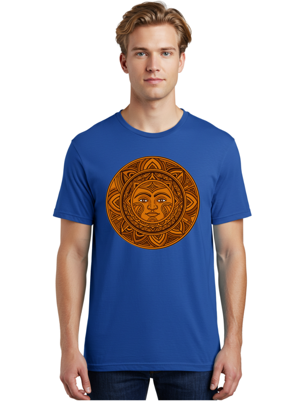 Sun-Face-Mandala Men'S Graphic Tee, 100% Cotton, Comfortable Casual Summer Wear, Machine Washable, Vintage Camera, Old Camera, Antique Camera, Black Camera, Classic Photography, Photography Equipment, Nostalgic Device, Film Camera, Camera Art Bao933