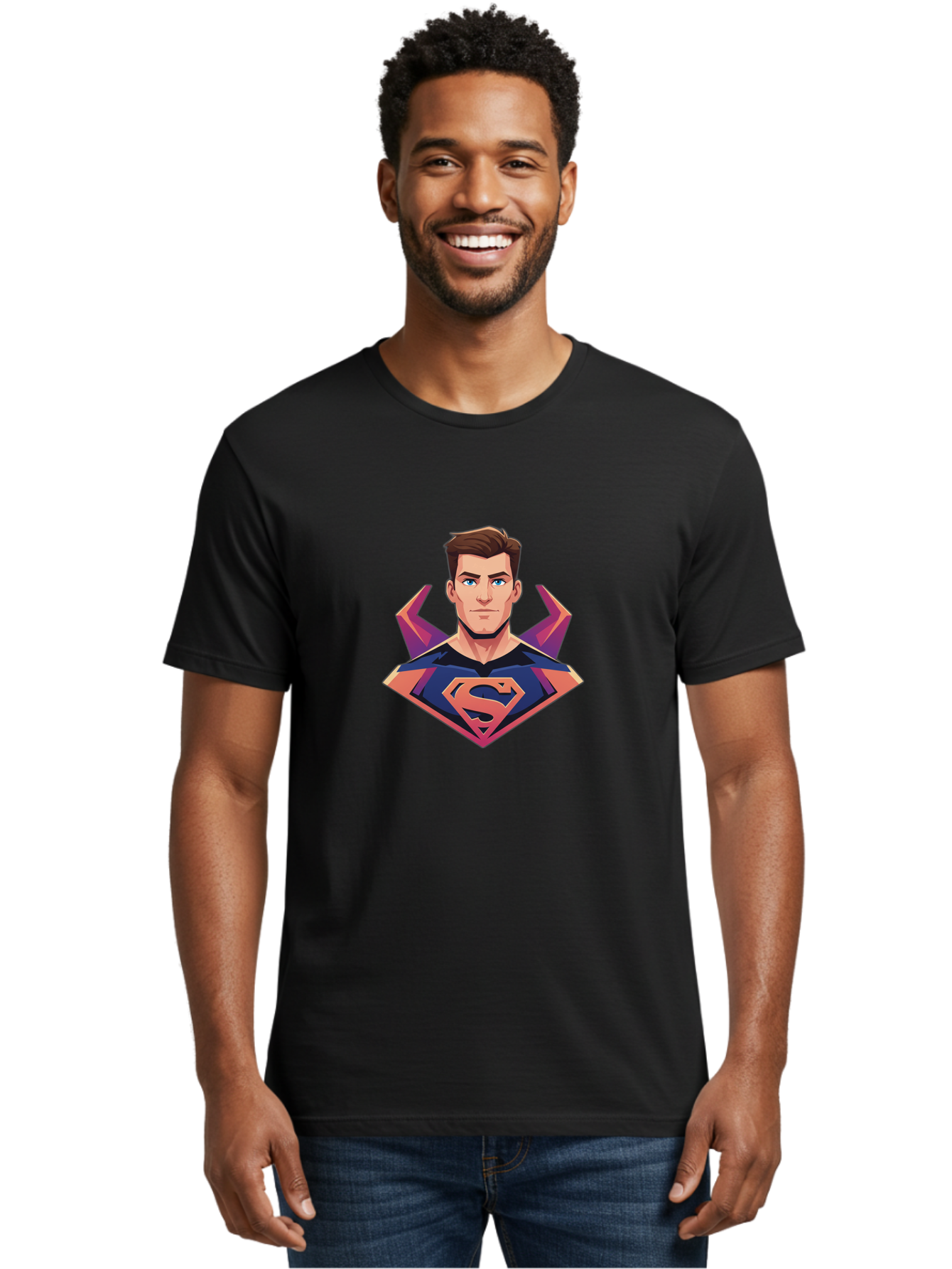 Superman Men'S Graphic Tee, 100% Cotton, Comfortable Casual Summer Wear, Machine Washable, Vintage Camera, Old Camera, Antique Camera, Black Camera, Classic Photography, Photography Equipment, Nostalgic Device, Film Camera, Camera Art Bao934