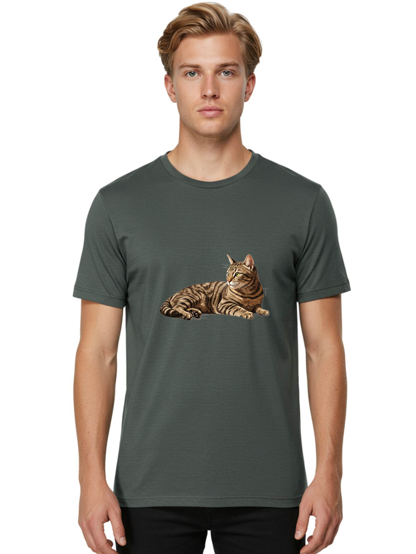 Tabby-Cat Men'S Graphic Tee, 100% Cotton, Comfortable Casual Summer Wear, Machine Washable, Vintage Camera, Old Camera, Antique Camera, Black Camera, Classic Photography, Photography Equipment, Nostalgic Device, Film Camera, Camera Art Bao938