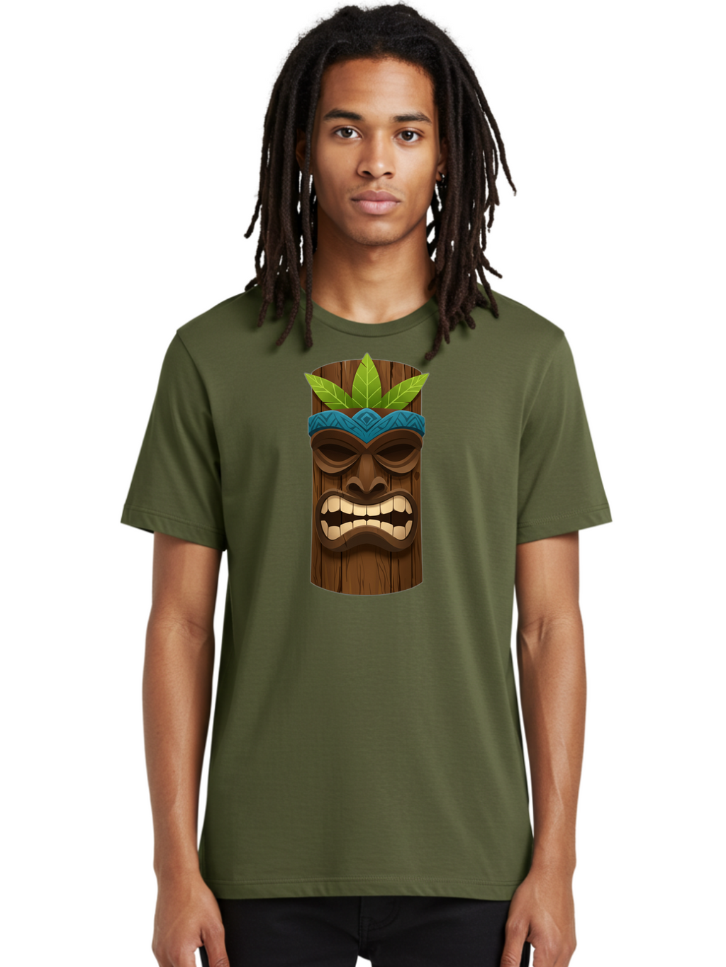 Tiki-Mask-With-Weed-Leaf Men'S Graphic Tee, 100% Cotton, Comfortable Casual Summer Wear, Machine Washable, Vintage Camera, Old Camera, Antique Camera, Black Camera, Classic Photography, Photography Equipment, Nostalgic Device, Film Camera, Bao955