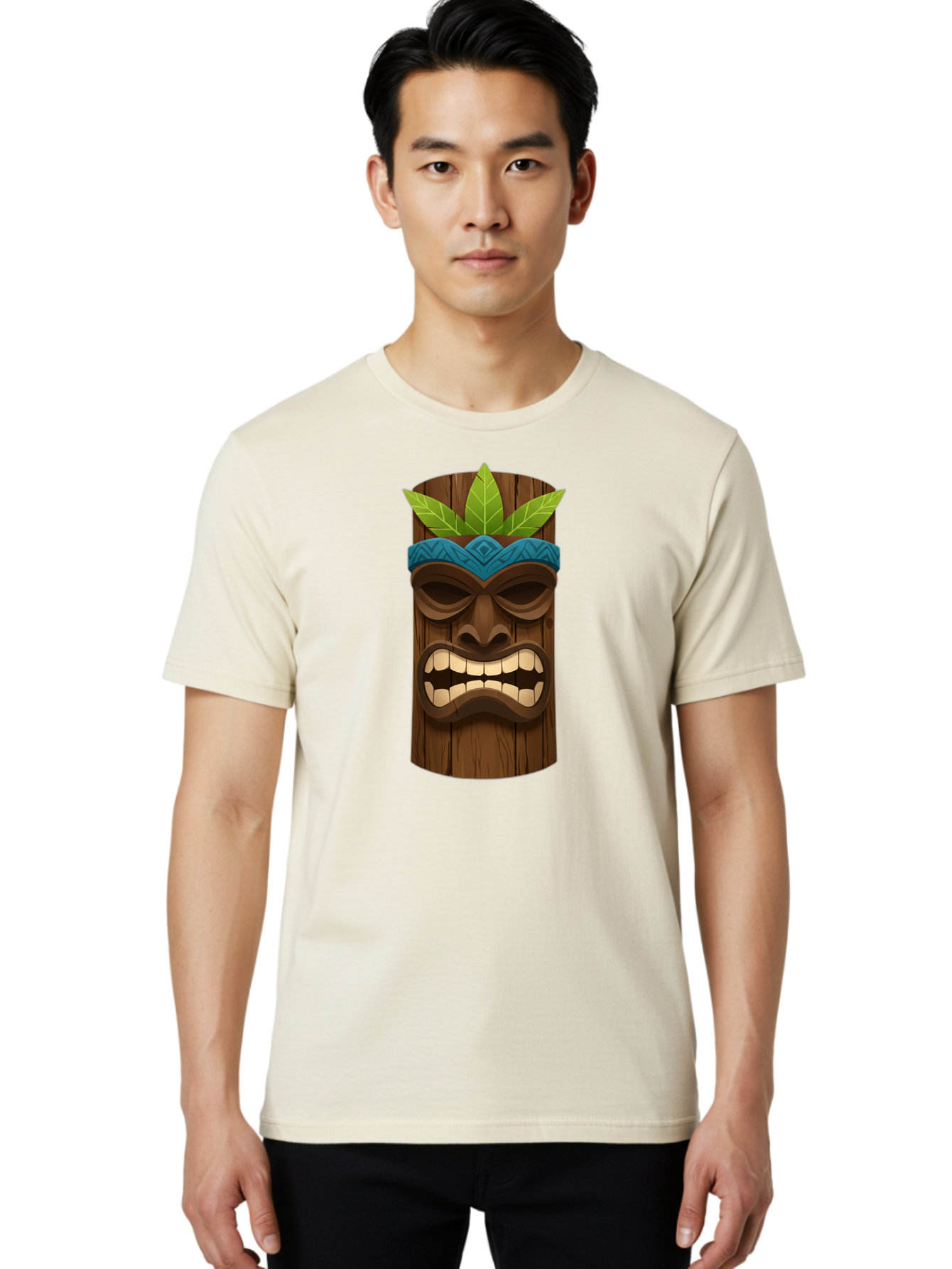 Tiki-Mask-With-Weed-Leaf Men'S Graphic Tee, 100% Cotton, Comfortable Casual Summer Wear, Machine Washable, Vintage Camera, Old Camera, Antique Camera, Black Camera, Classic Photography, Photography Equipment, Nostalgic Device, Film Camera, Bao955