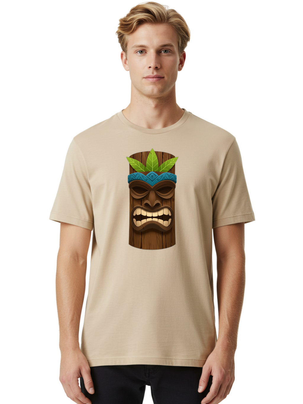 Tiki-Mask-With-Weed-Leaf Men'S Graphic Tee, 100% Cotton, Comfortable Casual Summer Wear, Machine Washable, Vintage Camera, Old Camera, Antique Camera, Black Camera, Classic Photography, Photography Equipment, Nostalgic Device, Film Camera, Bao955