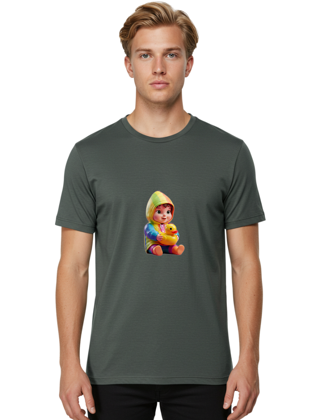 Toddler-Hugging-Rubber-Duck Men'S Graphic Tee, 100% Cotton, Comfortable Casual Summer Wear, Machine Washable, Vintage Camera, Old Camera, Antique Camera, Black Camera, Classic Photography, Photography Equipment, Nostalgic Device, Film Camera, Bao956