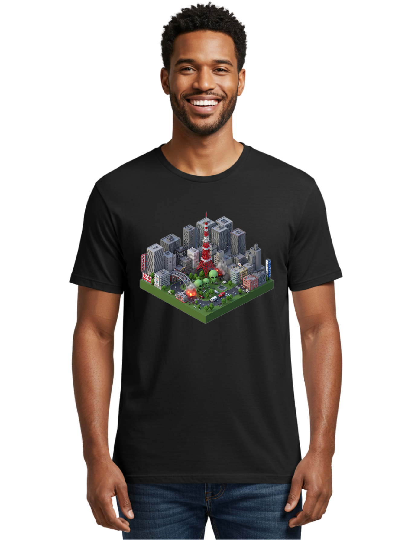 Tokyo-Cityscape Men'S Graphic Tee, 100% Cotton, Comfortable Casual Summer Wear, Machine Washable, Vintage Camera, Old Camera, Antique Camera, Black Camera, Classic Photography, Photography Equipment, Nostalgic Device, Film Camera, Camera Art Bao958