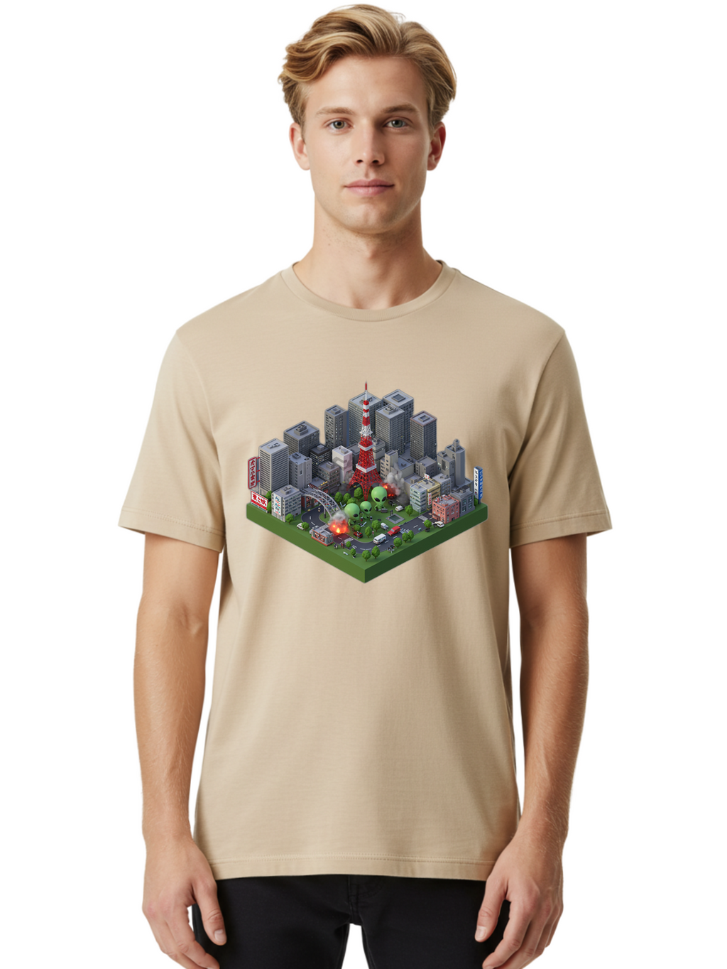 Tokyo-Cityscape Men'S Graphic Tee, 100% Cotton, Comfortable Casual Summer Wear, Machine Washable, Vintage Camera, Old Camera, Antique Camera, Black Camera, Classic Photography, Photography Equipment, Nostalgic Device, Film Camera, Camera Art Bao958