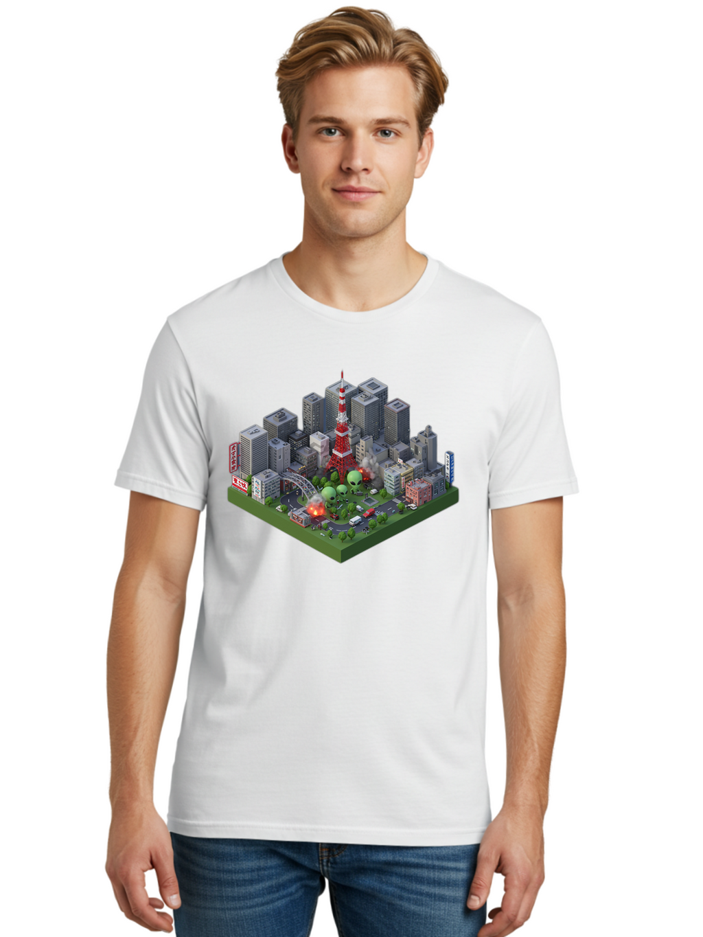 Tokyo-Cityscape Men'S Graphic Tee, 100% Cotton, Comfortable Casual Summer Wear, Machine Washable, Vintage Camera, Old Camera, Antique Camera, Black Camera, Classic Photography, Photography Equipment, Nostalgic Device, Film Camera, Camera Art Bao958