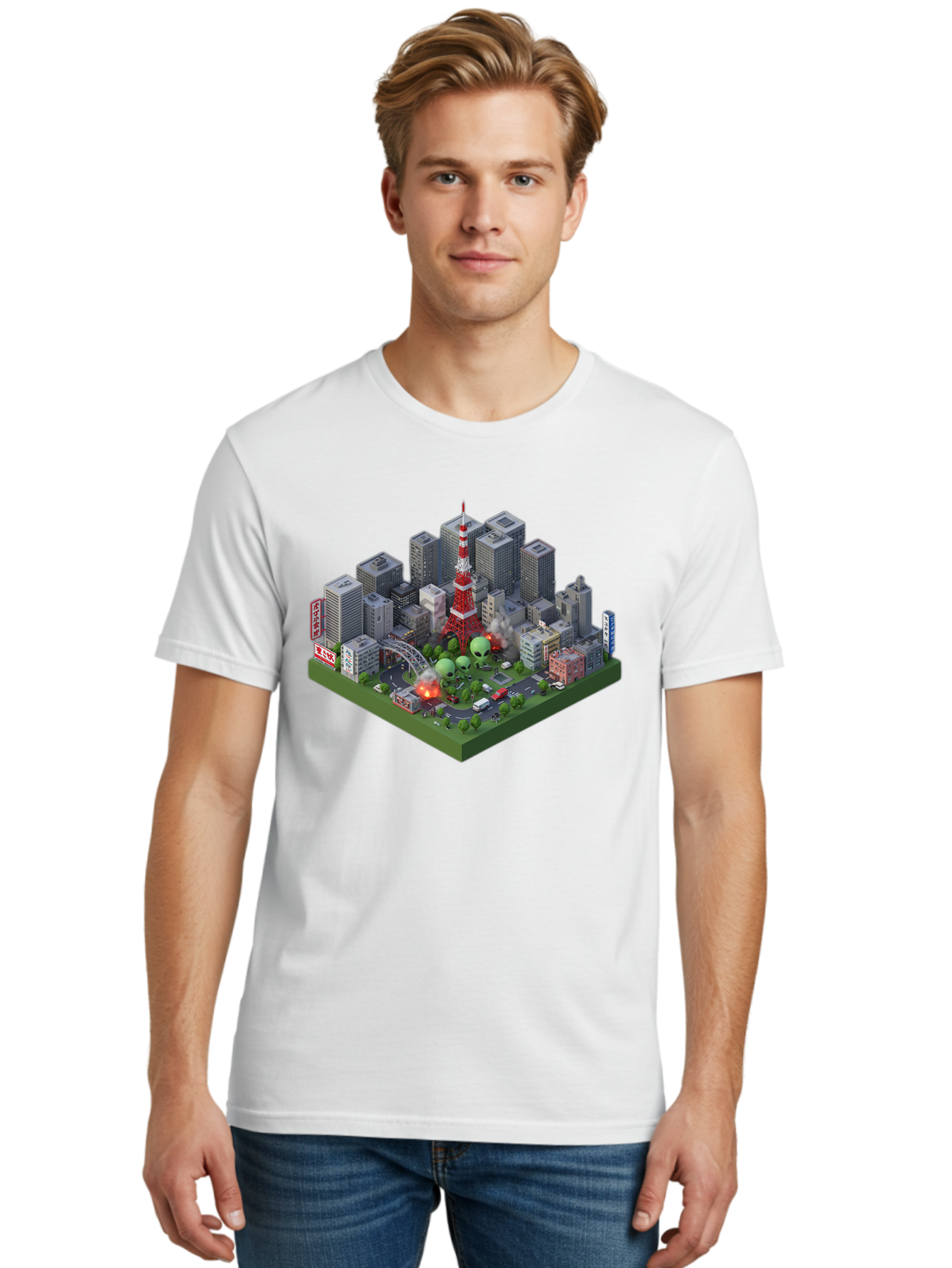 Tokyo-Cityscape Men'S Graphic Tee, 100% Cotton, Comfortable Casual Summer Wear, Machine Washable, Vintage Camera, Old Camera, Antique Camera, Black Camera, Classic Photography, Photography Equipment, Nostalgic Device, Film Camera, Camera Art Bao958