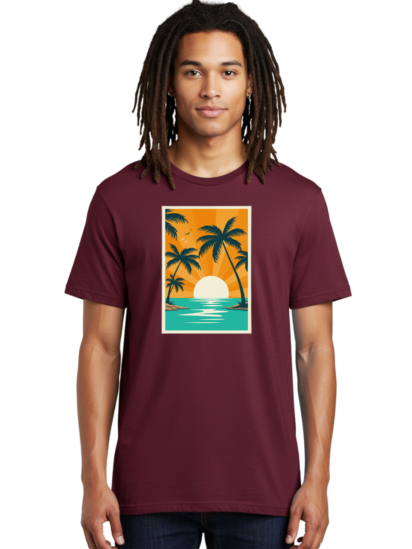 Tropical-Sunset Men'S Graphic Tee, 100% Cotton, Comfortable Casual Summer Wear, Machine Washable, Vintage Camera, Old Camera, Antique Camera, Black Camera, Classic Photography, Photography Equipment, Nostalgic Device, Film Camera, Camera Art Bao966