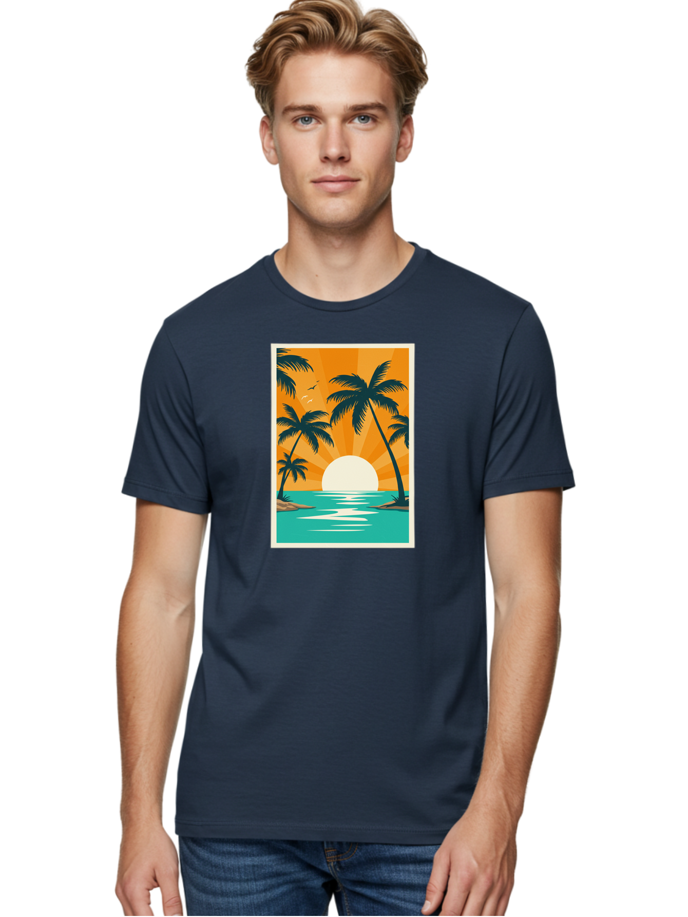 Tropical-Sunset Men'S Graphic Tee, 100% Cotton, Comfortable Casual Summer Wear, Machine Washable, Vintage Camera, Old Camera, Antique Camera, Black Camera, Classic Photography, Photography Equipment, Nostalgic Device, Film Camera, Camera Art Bao966