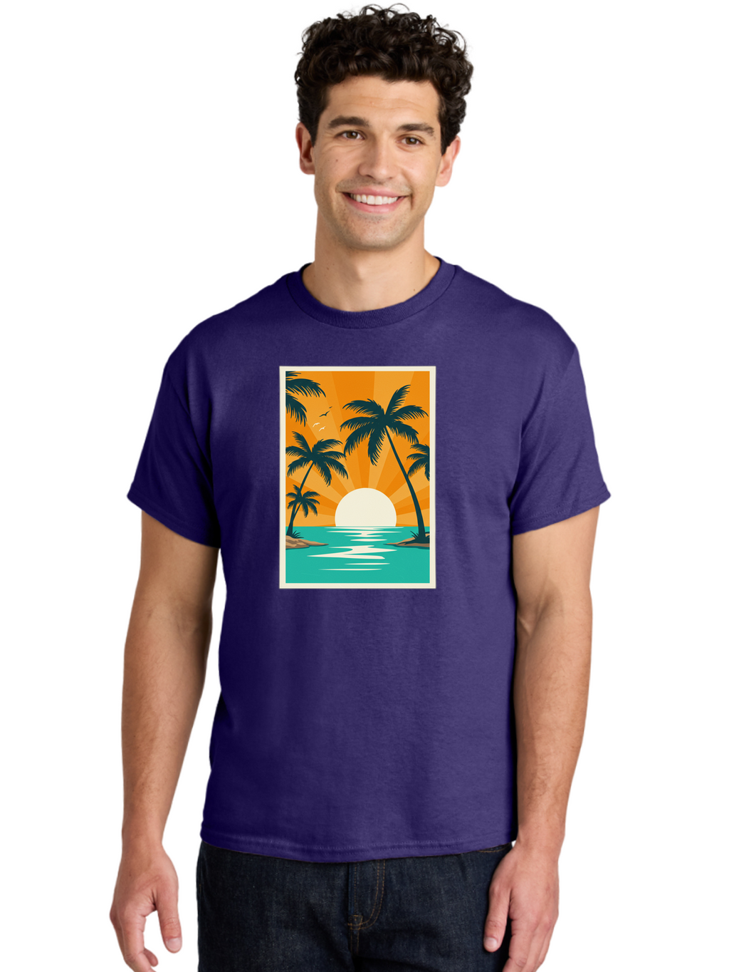 Tropical-Sunset Men'S Graphic Tee, 100% Cotton, Comfortable Casual Summer Wear, Machine Washable, Vintage Camera, Old Camera, Antique Camera, Black Camera, Classic Photography, Photography Equipment, Nostalgic Device, Film Camera, Camera Art Bao966
