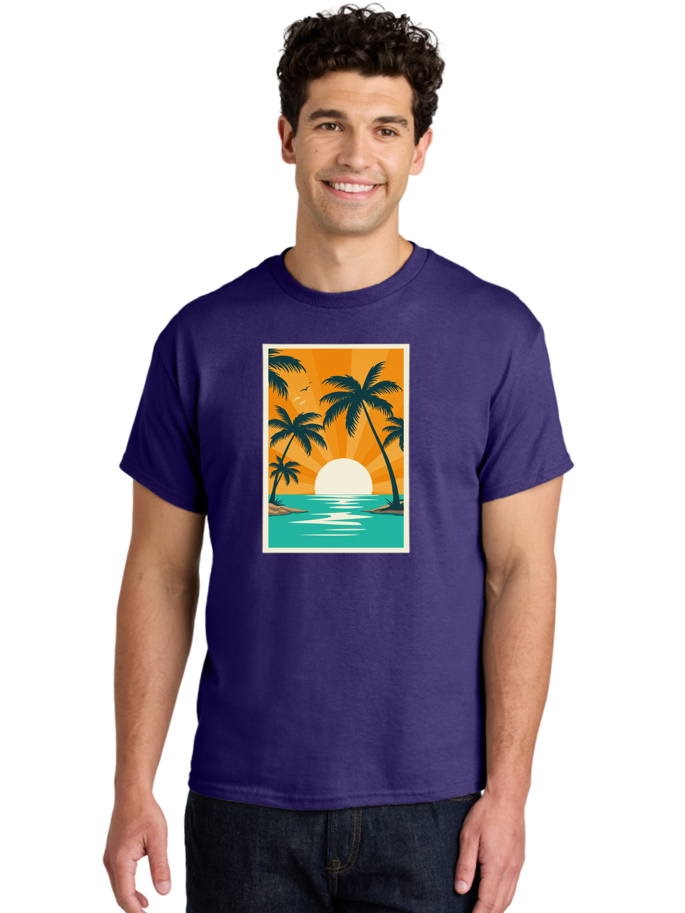 Tropical-Sunset Men'S Graphic Tee, 100% Cotton, Comfortable Casual Summer Wear, Machine Washable, Vintage Camera, Old Camera, Antique Camera, Black Camera, Classic Photography, Photography Equipment, Nostalgic Device, Film Camera, Camera Art Bao966