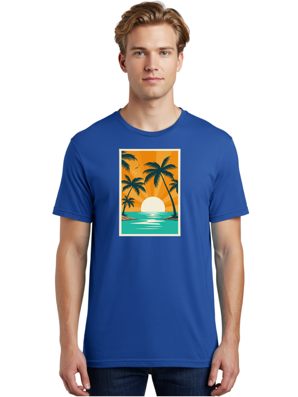 Tropical-Sunset Men'S Graphic Tee, 100% Cotton, Comfortable Casual Summer Wear, Machine Washable, Vintage Camera, Old Camera, Antique Camera, Black Camera, Classic Photography, Photography Equipment, Nostalgic Device, Film Camera, Camera Art Bao966