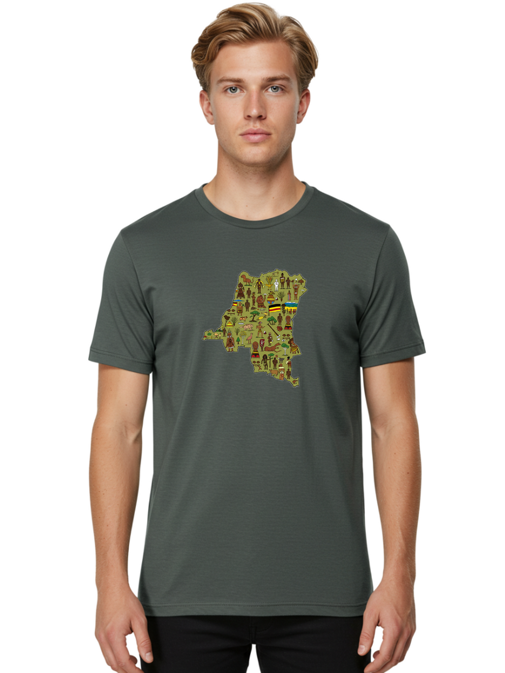 Uganda-Map Men'S Graphic Tee, 100% Cotton, Comfortable Casual Summer Wear, Machine Washable, Vintage Camera, Old Camera, Antique Camera, Black Camera, Classic Photography, Photography Equipment, Nostalgic Device, Film Camera, Camera Art Bao972