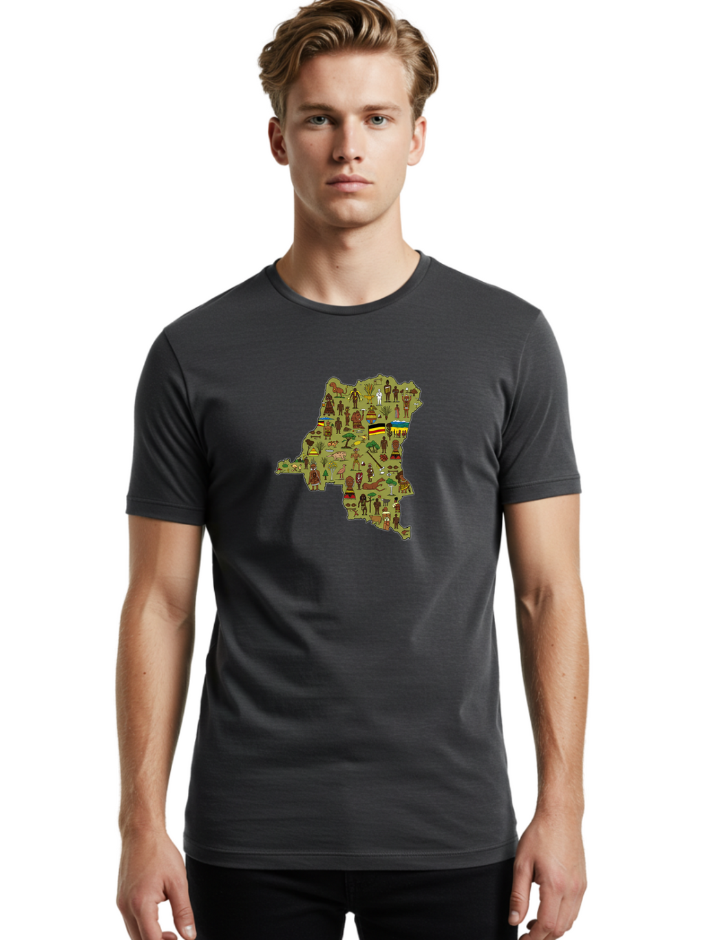 Uganda-Map Men'S Graphic Tee, 100% Cotton, Comfortable Casual Summer Wear, Machine Washable, Vintage Camera, Old Camera, Antique Camera, Black Camera, Classic Photography, Photography Equipment, Nostalgic Device, Film Camera, Camera Art Bao972