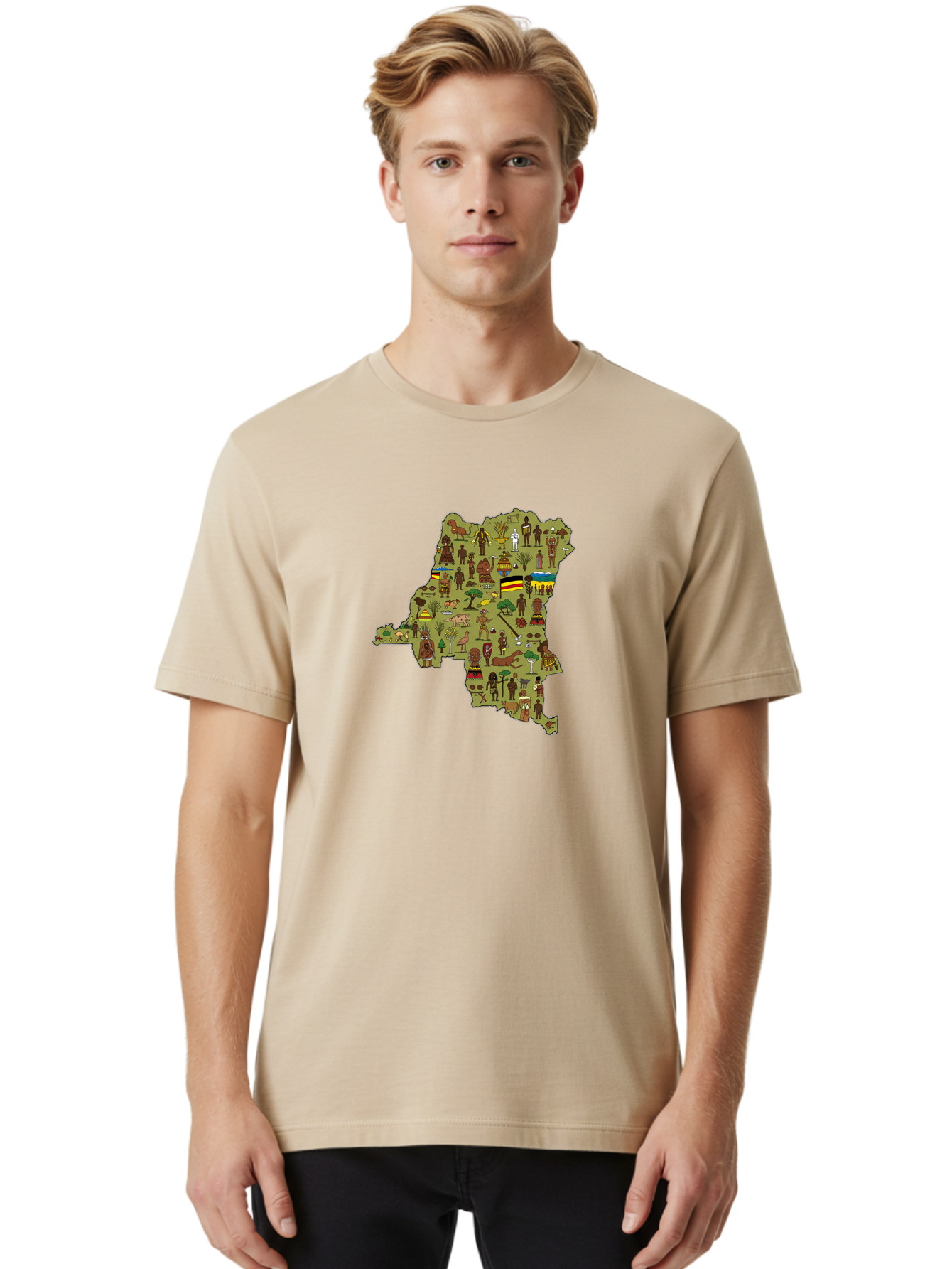 Uganda-Map Men'S Graphic Tee, 100% Cotton, Comfortable Casual Summer Wear, Machine Washable, Vintage Camera, Old Camera, Antique Camera, Black Camera, Classic Photography, Photography Equipment, Nostalgic Device, Film Camera, Camera Art Bao972