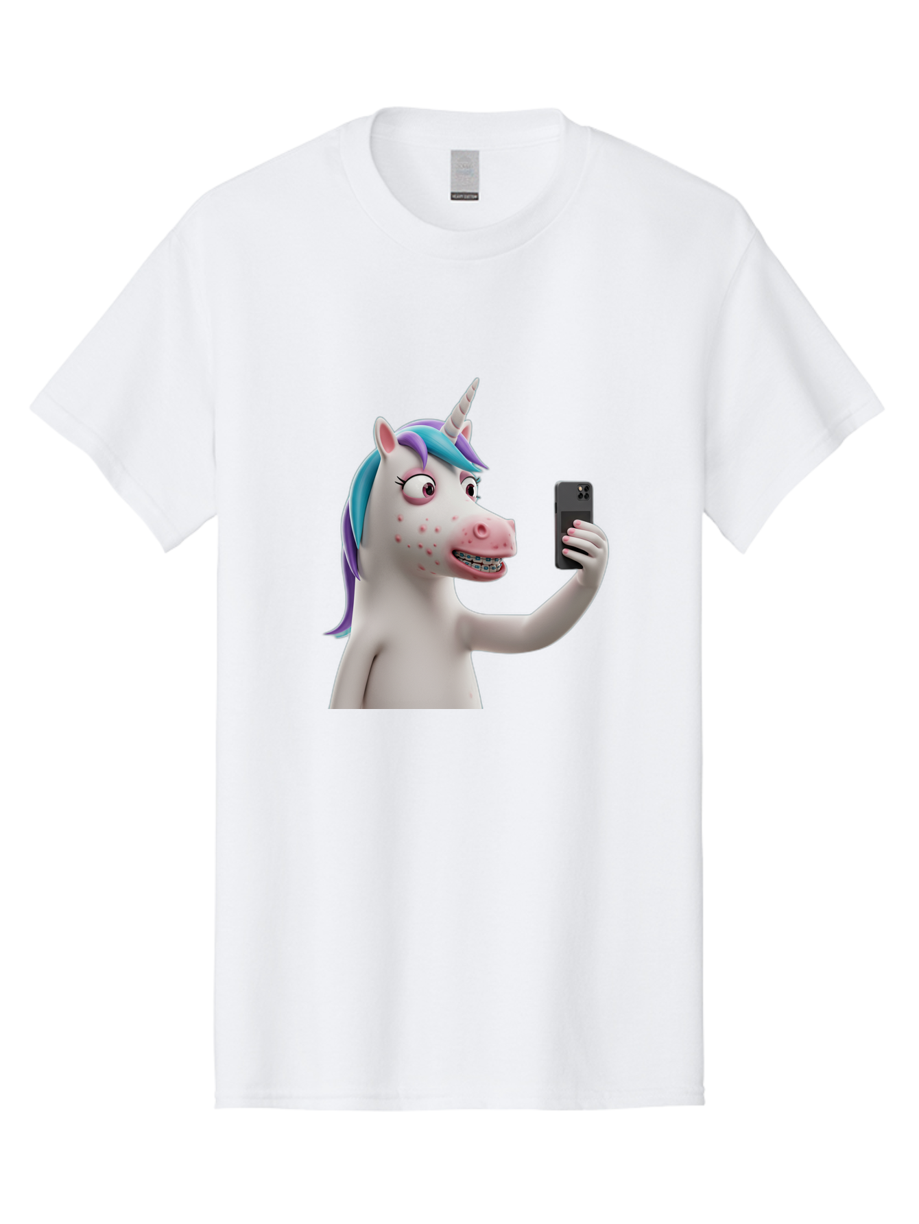 Unicorn-Selfie Men'S Graphic Tee, 100% Cotton, Comfortable Casual Summer Wear, Machine Washable, Vintage Camera, Old Camera, Antique Camera, Black Camera, Classic Photography, Photography Equipment, Nostalgic Device, Film Camera, Camera Art Bao985