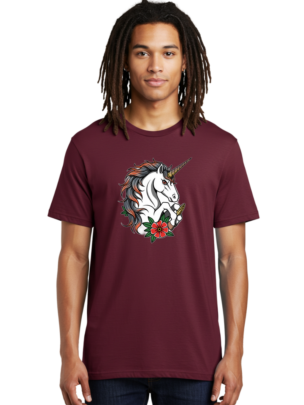 Unicorn-With-Red-Flower Men'S Graphic Tee, 100% Cotton, Comfortable Casual Summer Wear, Machine Washable, Vintage Camera, Old Camera, Antique Camera, Black Camera, Classic Photography, Photography Equipment, Nostalgic Device, Film Camera, Bao989