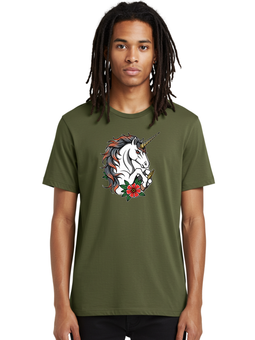 Unicorn-With-Red-Flower Men'S Graphic Tee, 100% Cotton, Comfortable Casual Summer Wear, Machine Washable, Vintage Camera, Old Camera, Antique Camera, Black Camera, Classic Photography, Photography Equipment, Nostalgic Device, Film Camera, Bao989