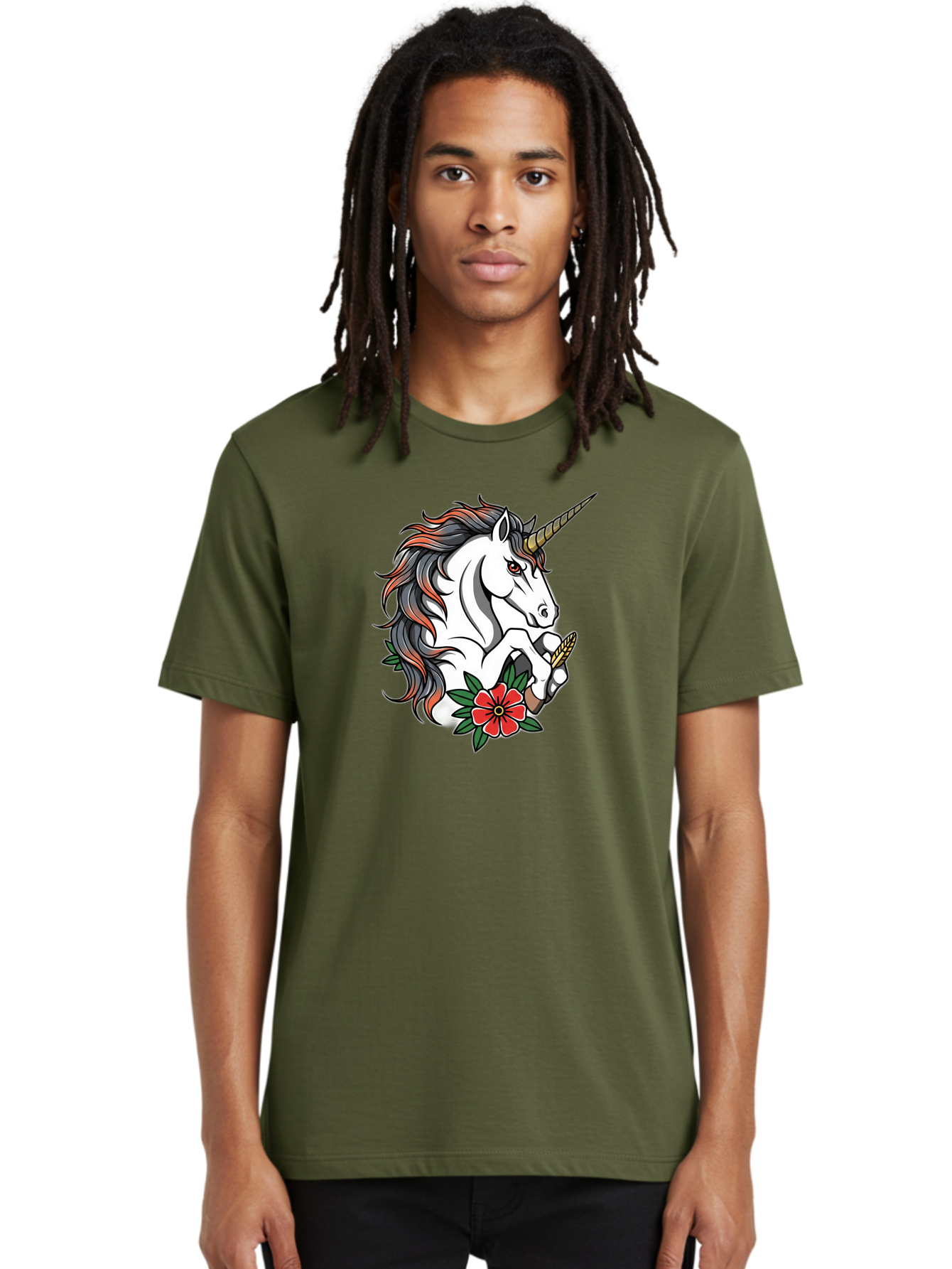 Unicorn-With-Red-Flower Men'S Graphic Tee, 100% Cotton, Comfortable Casual Summer Wear, Machine Washable, Vintage Camera, Old Camera, Antique Camera, Black Camera, Classic Photography, Photography Equipment, Nostalgic Device, Film Camera, Bao989