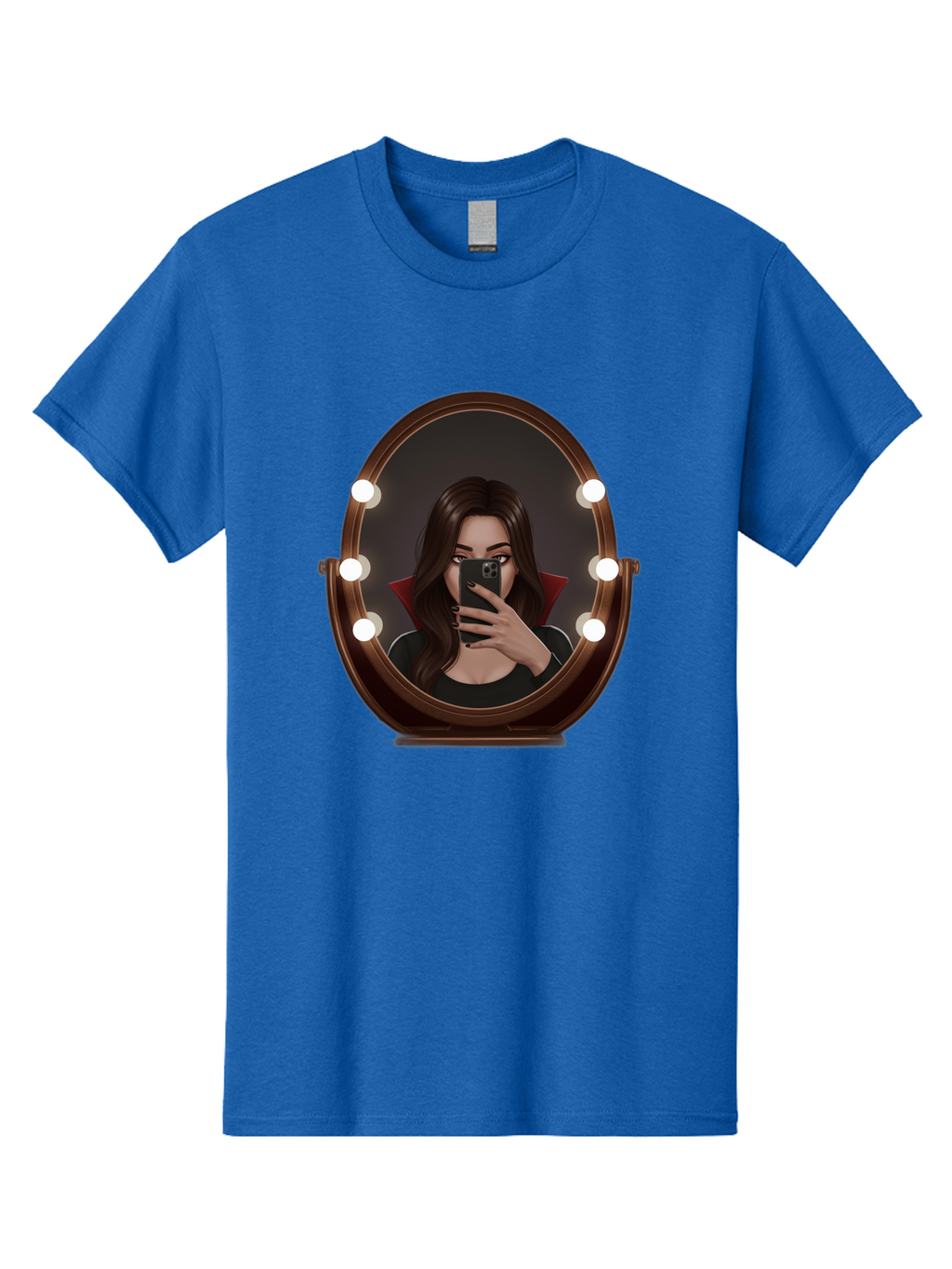 Vampire-Woman-Taking-Selfie Men'S Graphic Tee, 100% Cotton, Comfortable Casual Summer Wear, Machine Washable, Vintage Camera, Old Camera, Antique Camera, Black Camera, Classic Photography, Photography Equipment, Nostalgic Device, Film Camera, Bao992