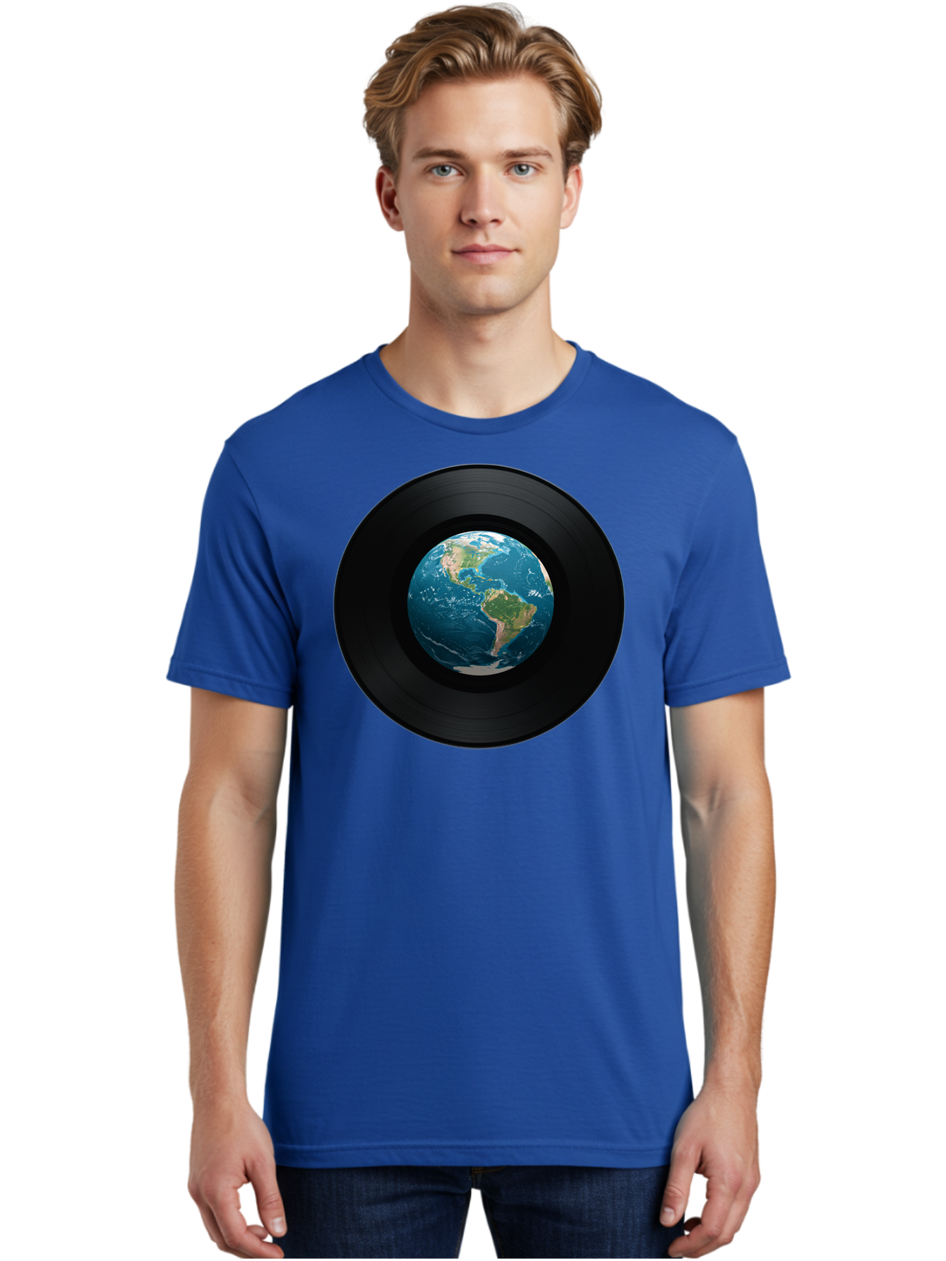 Vinyl-Record-Earth Men'S Graphic Tee, 100% Cotton, Comfortable Casual Summer Wear, Machine Washable, Vintage Camera, Old Camera, Antique Camera, Black Camera, Classic Photography, Photography Equipment, Nostalgic Device, Film Camera, Bao998